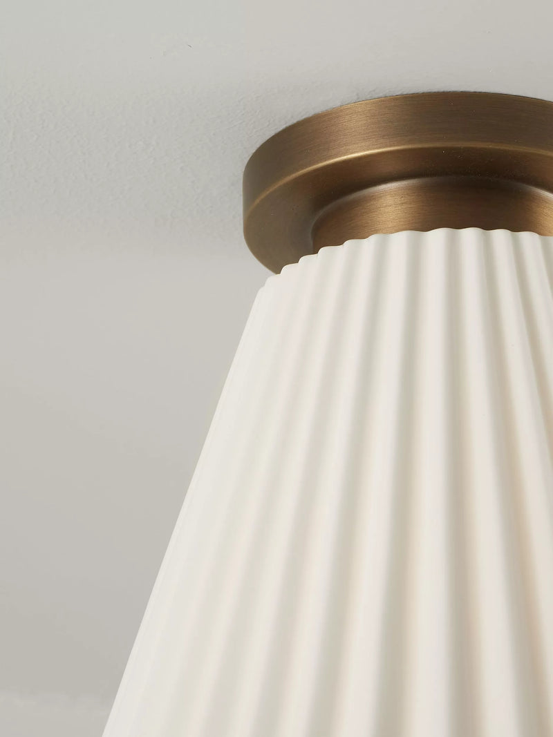 Original BTC Hector Pleat bone china ceiling light natural, UK version