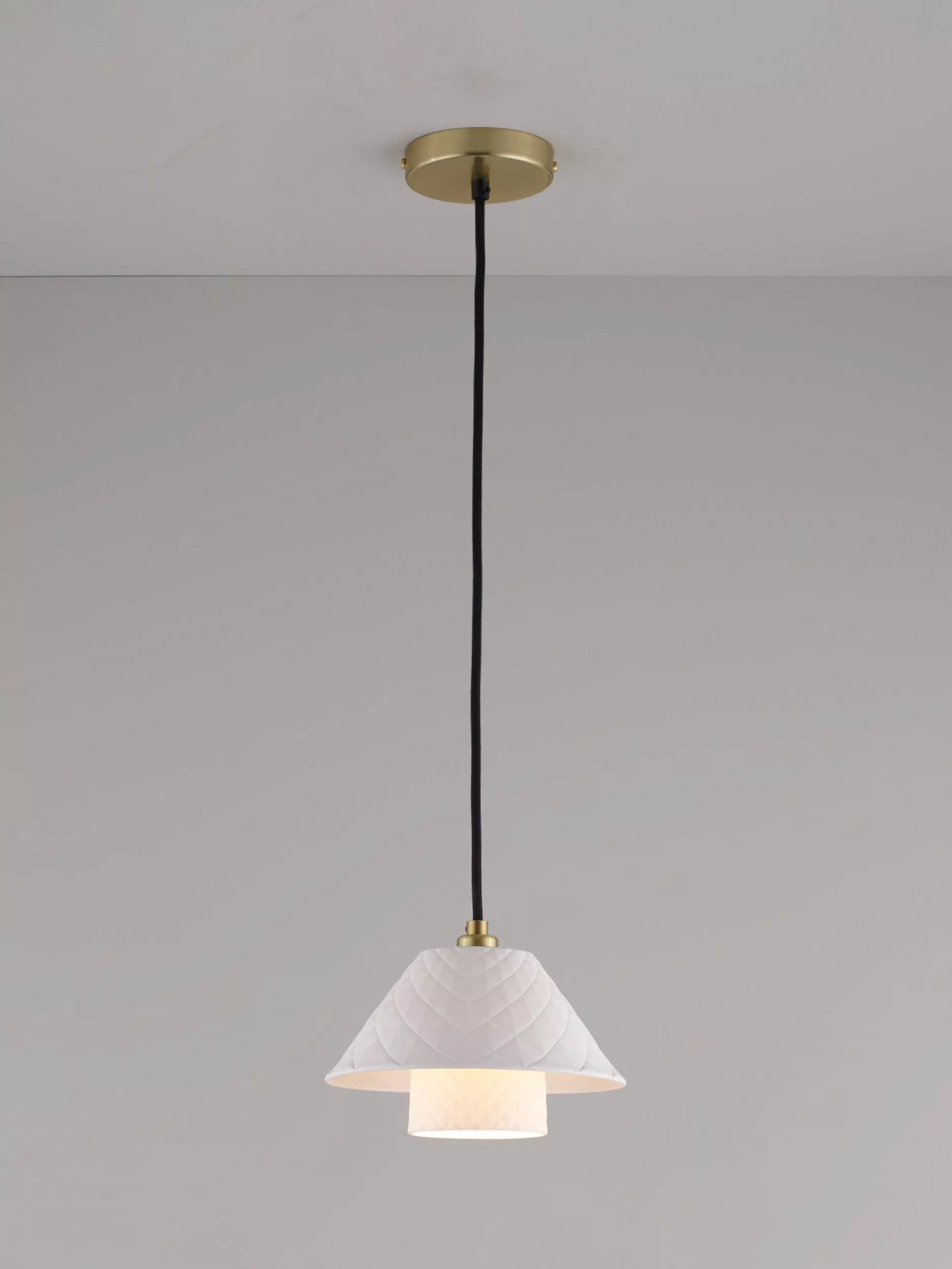 Original BTC Oxford double bone china shade pendant light, UK version