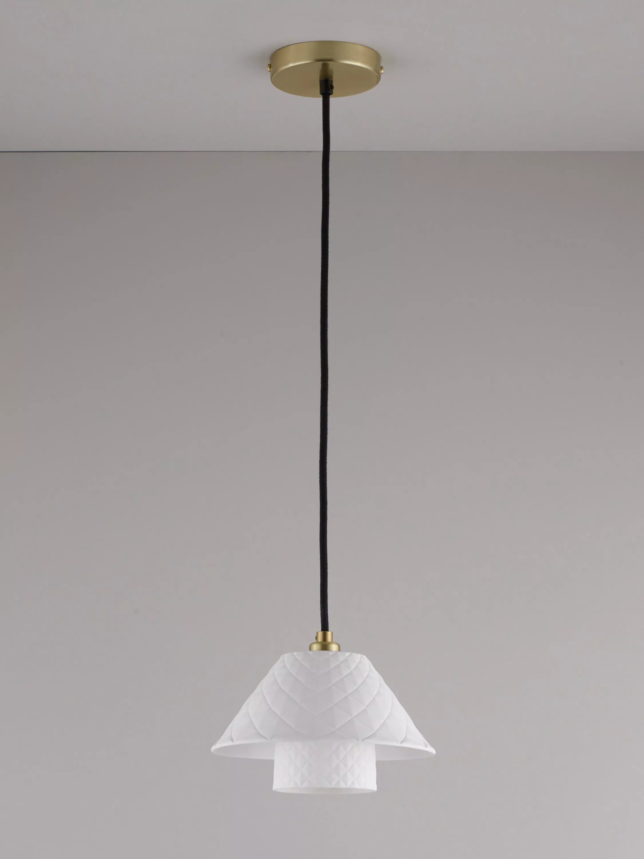 Original BTC Oxford double bone china shade pendant light, UK version