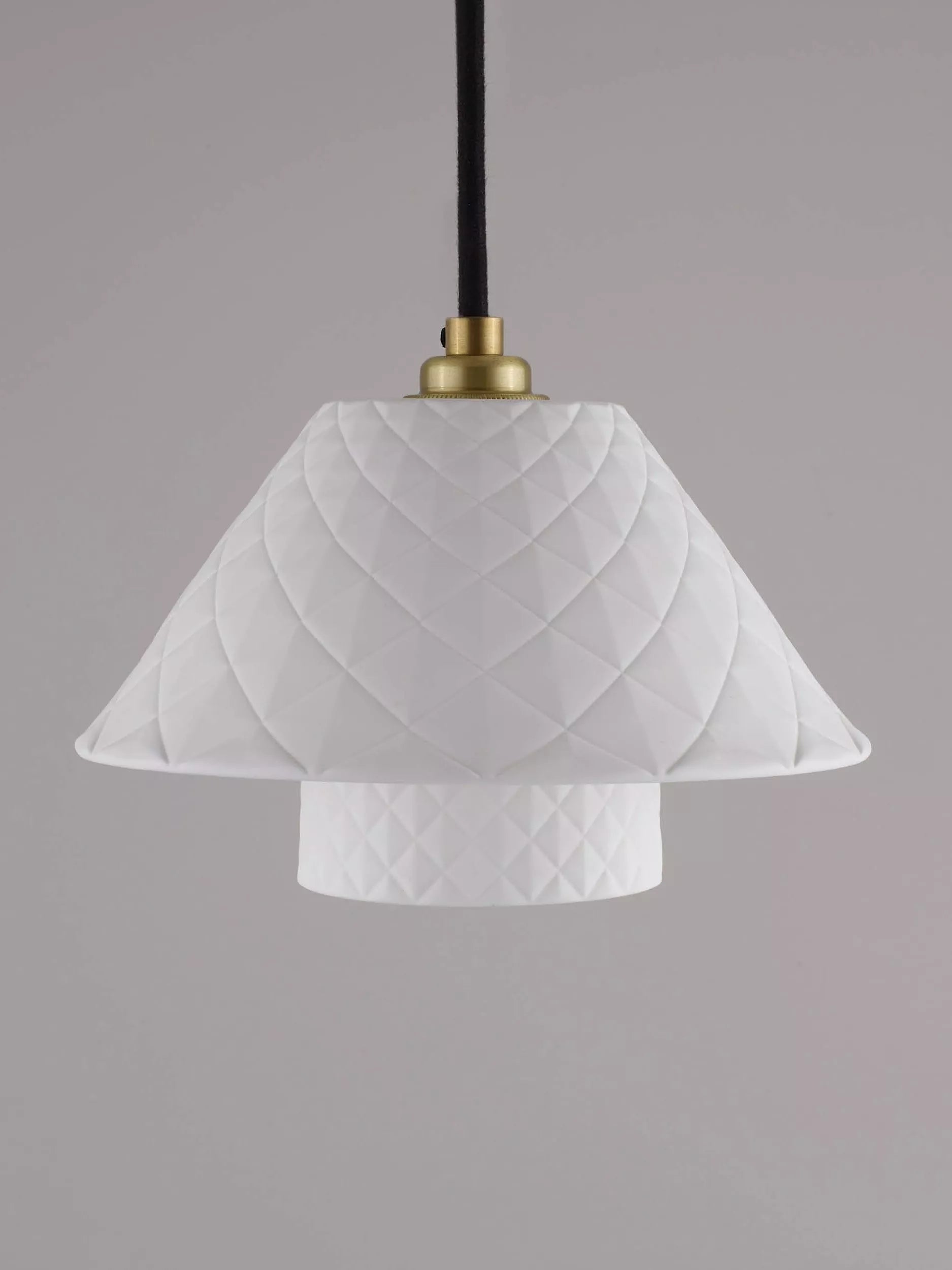 Original BTC Oxford double bone china shade pendant light, UK version