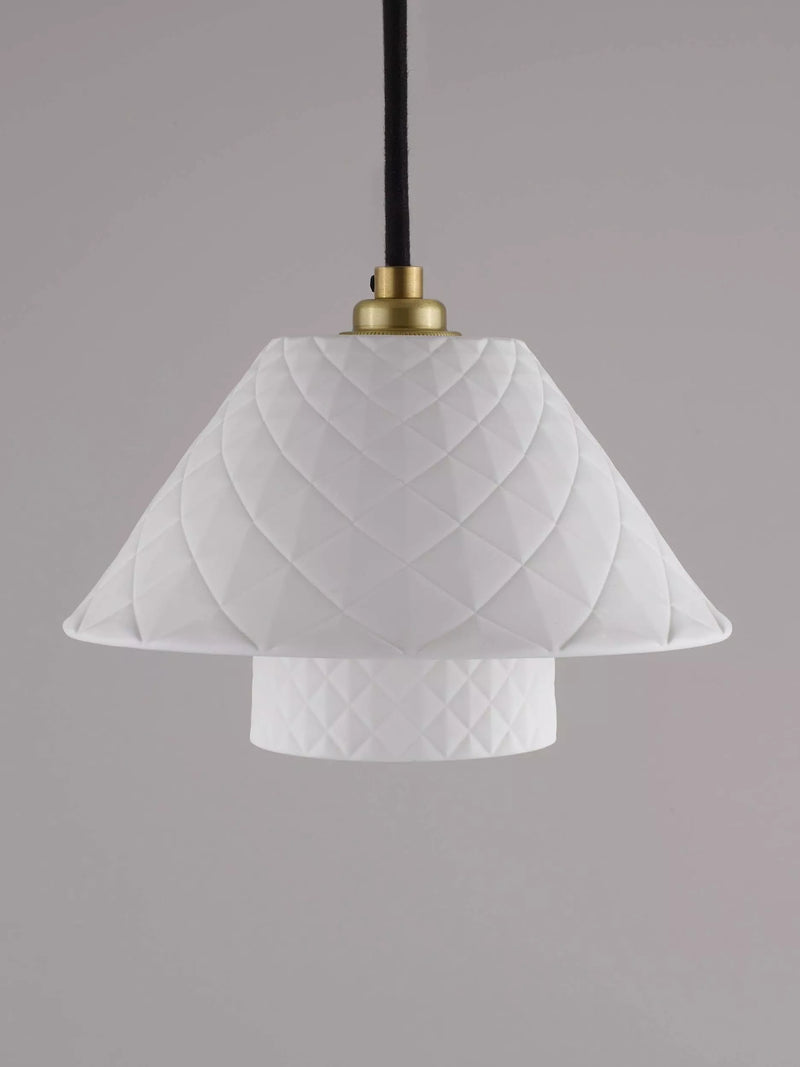 Original BTC Oxford double bone china shade pendant light, UK version