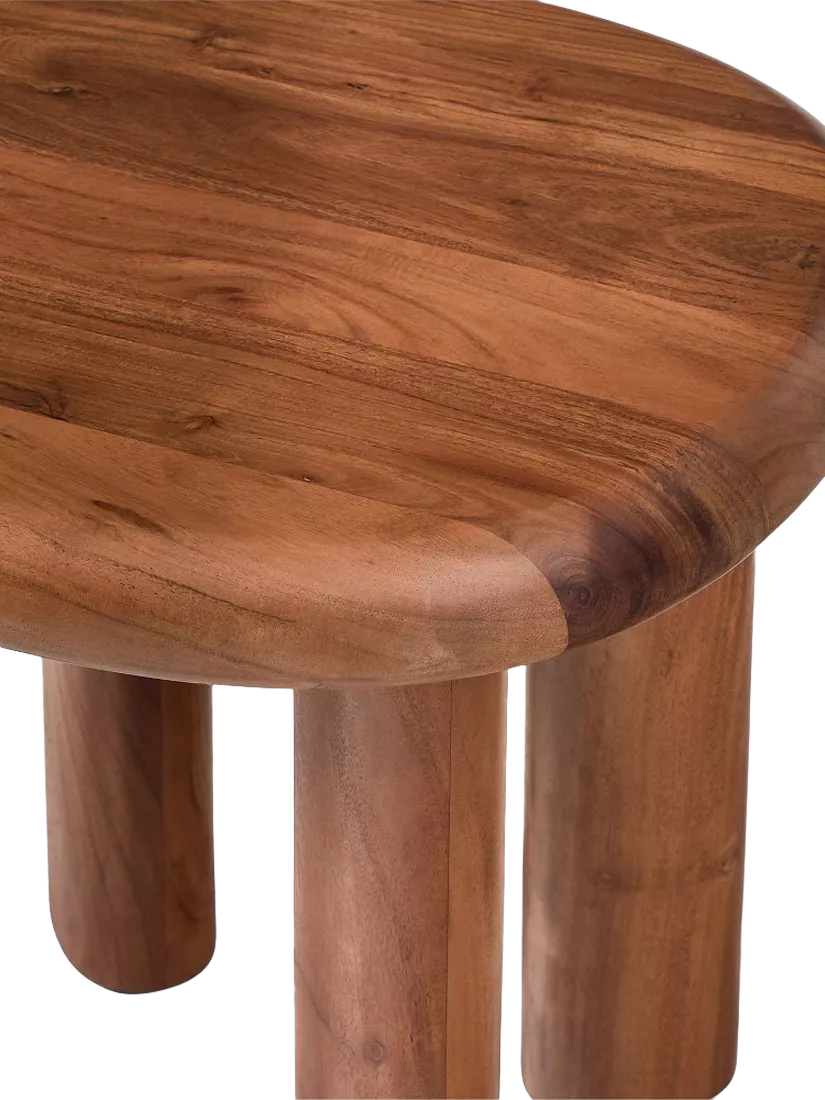 West Elm Cannellini acacia wood side table cool walnut, UK version