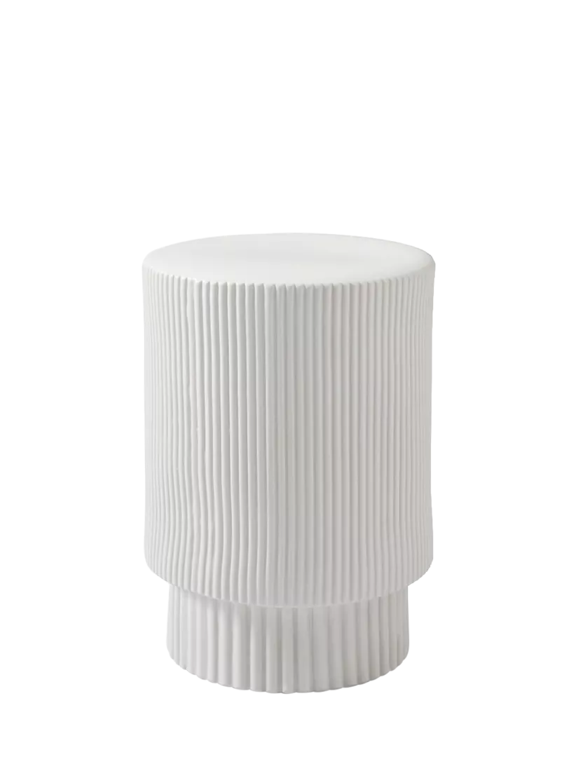 West Elm fluted earthenware side table white, UK version