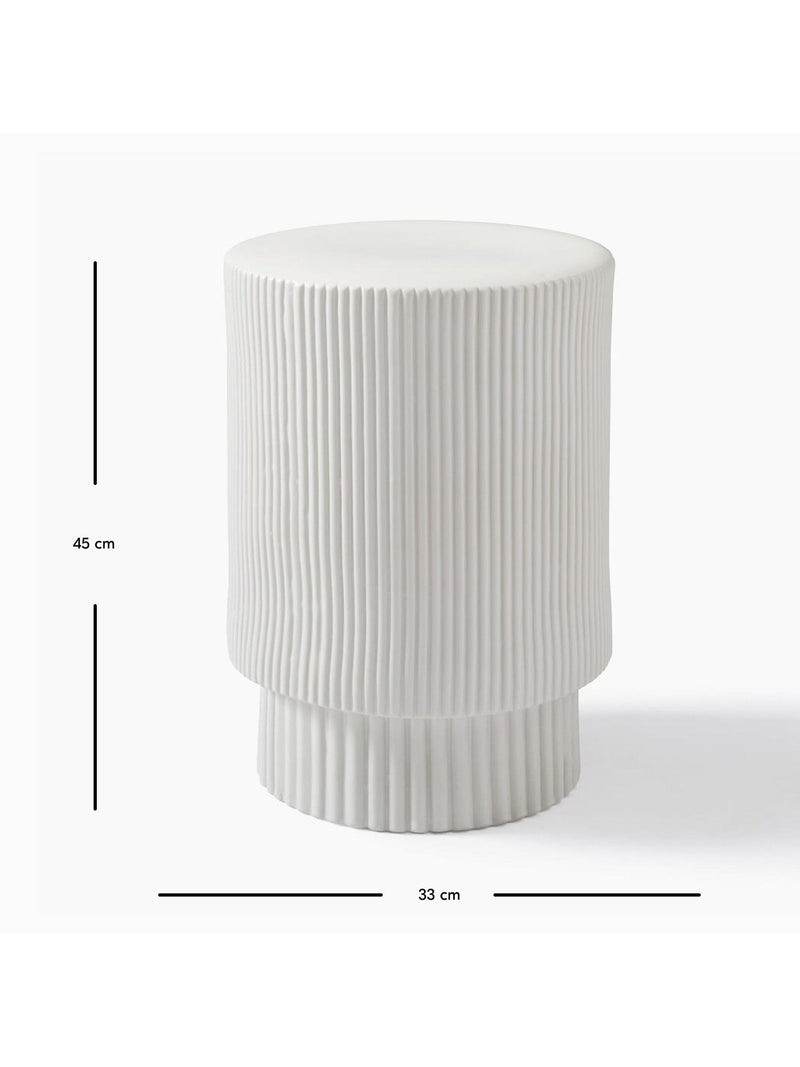 West Elm fluted earthenware side table white, UK version