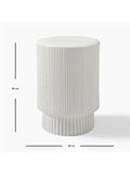 West Elm fluted earthenware side table white, UK version