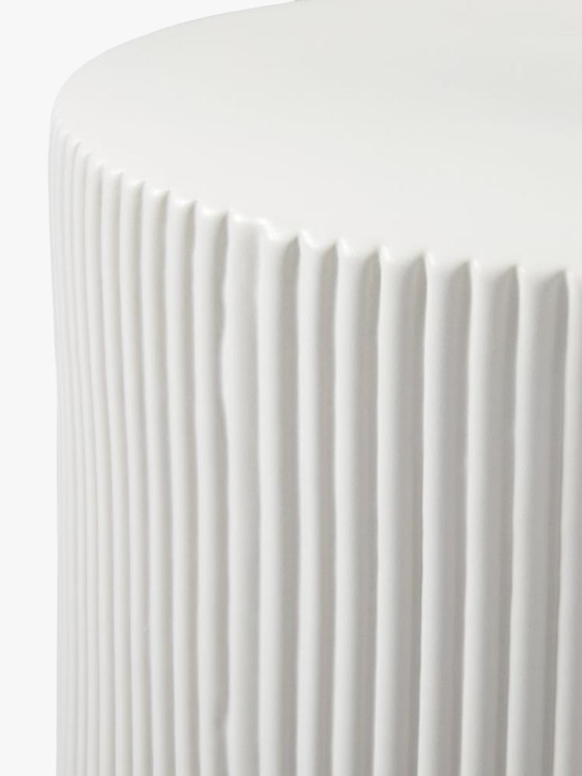 West Elm fluted earthenware side table white, UK version