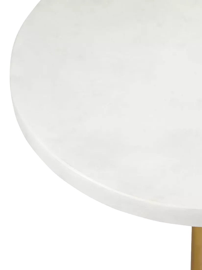 West Elm Hudson side table with marble top and walnut base, UK version