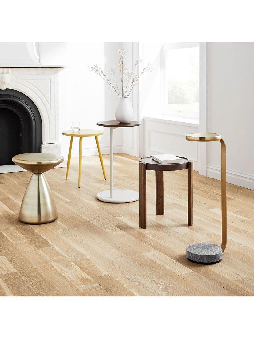 West Elm Murray marble base drinks table antique brass, UK version