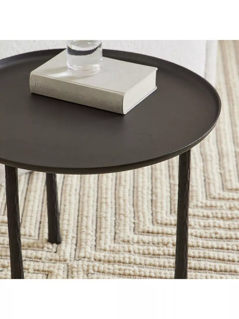 West Elm Sintra metal side table dark bronze 61cm (British brand)