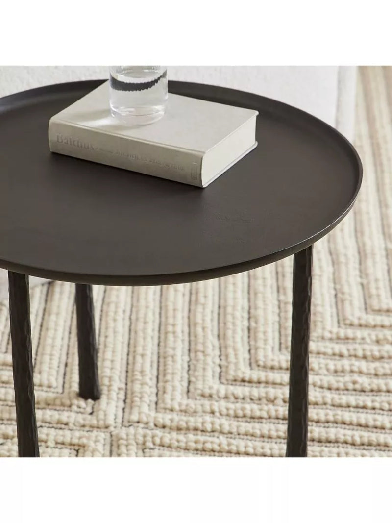 West Elm Sintra metal side table dark bronze 61cm (British brand)