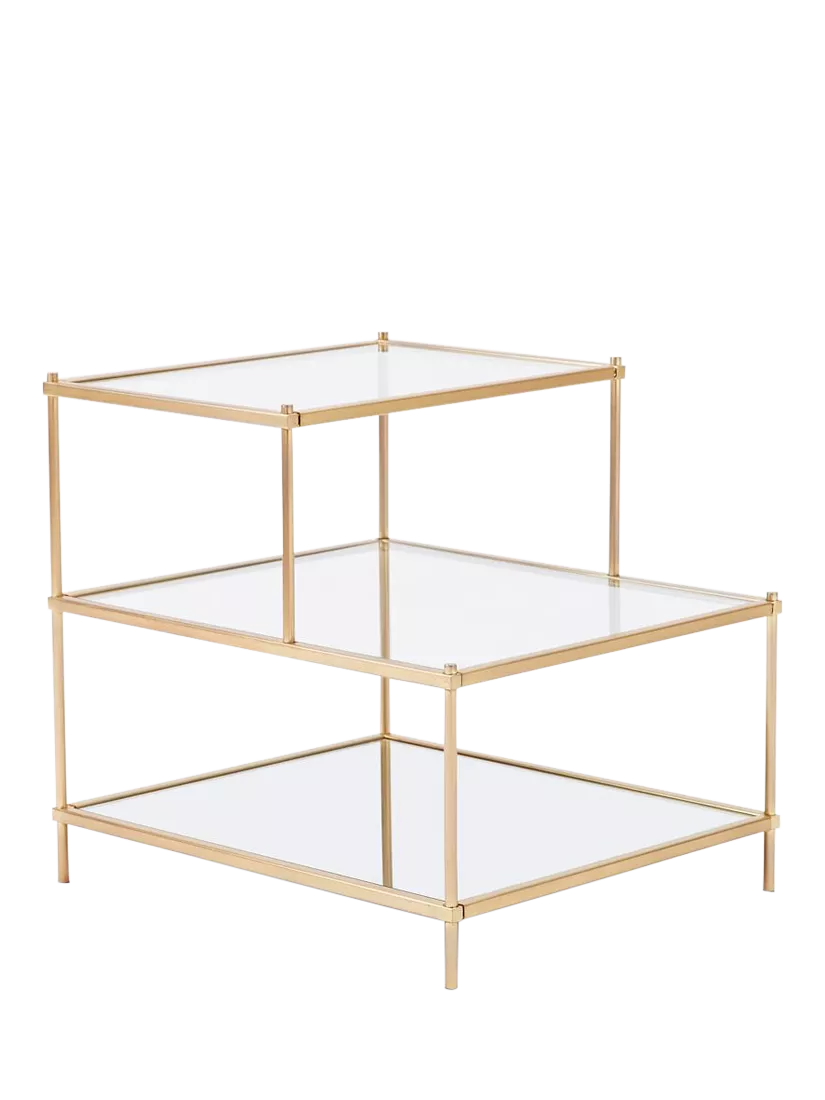 West Elm Terrace Side Table Antique Brass 59cm height - British product