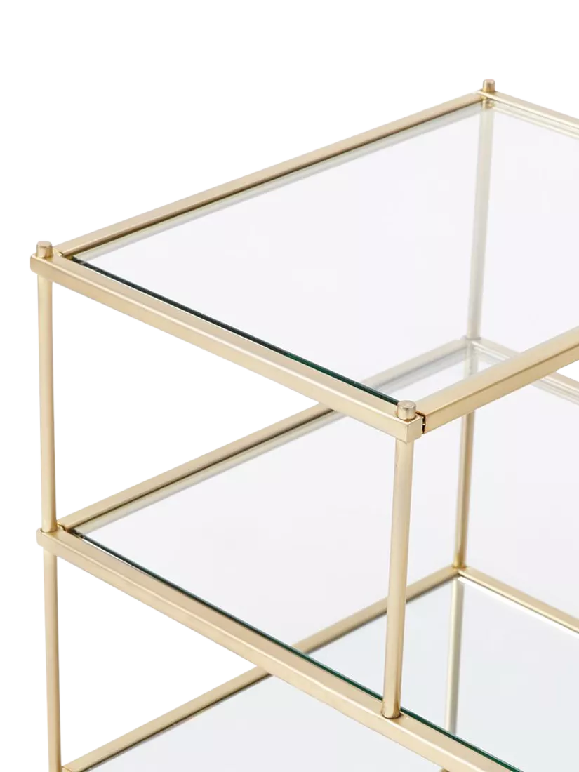 West Elm Terrace Side Table Antique Brass 59cm height - British product