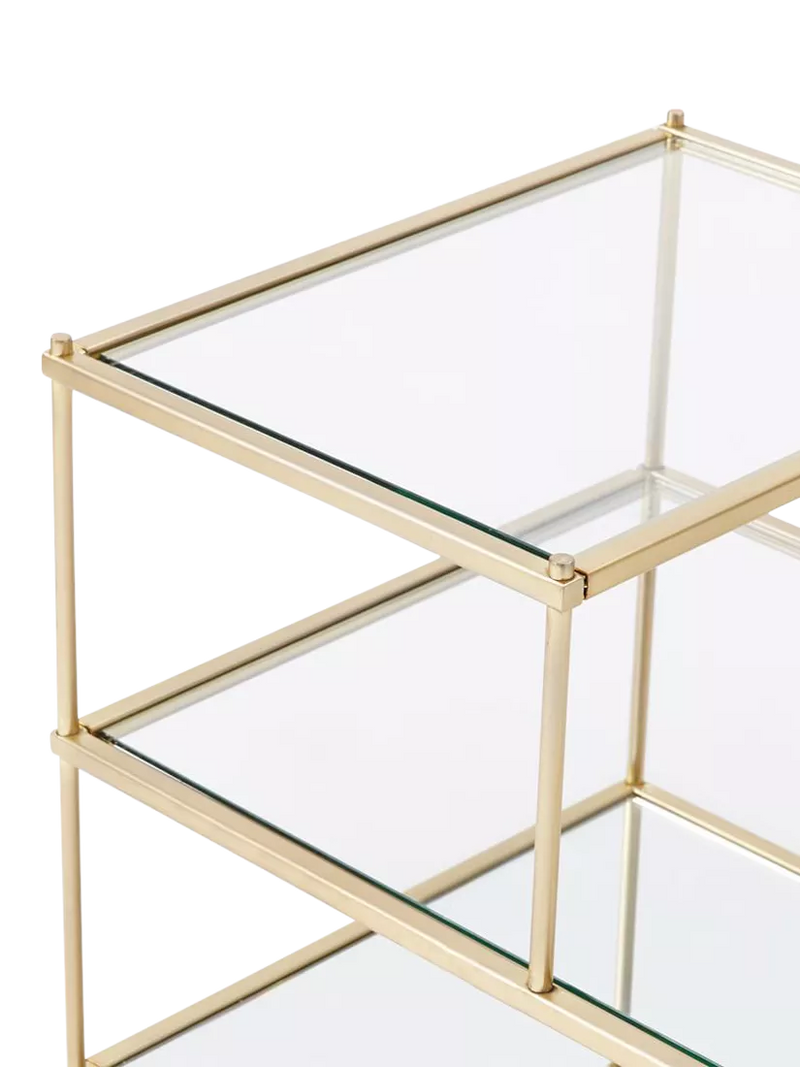 West Elm Terrace Side Table Antique Brass 59cm height - British product