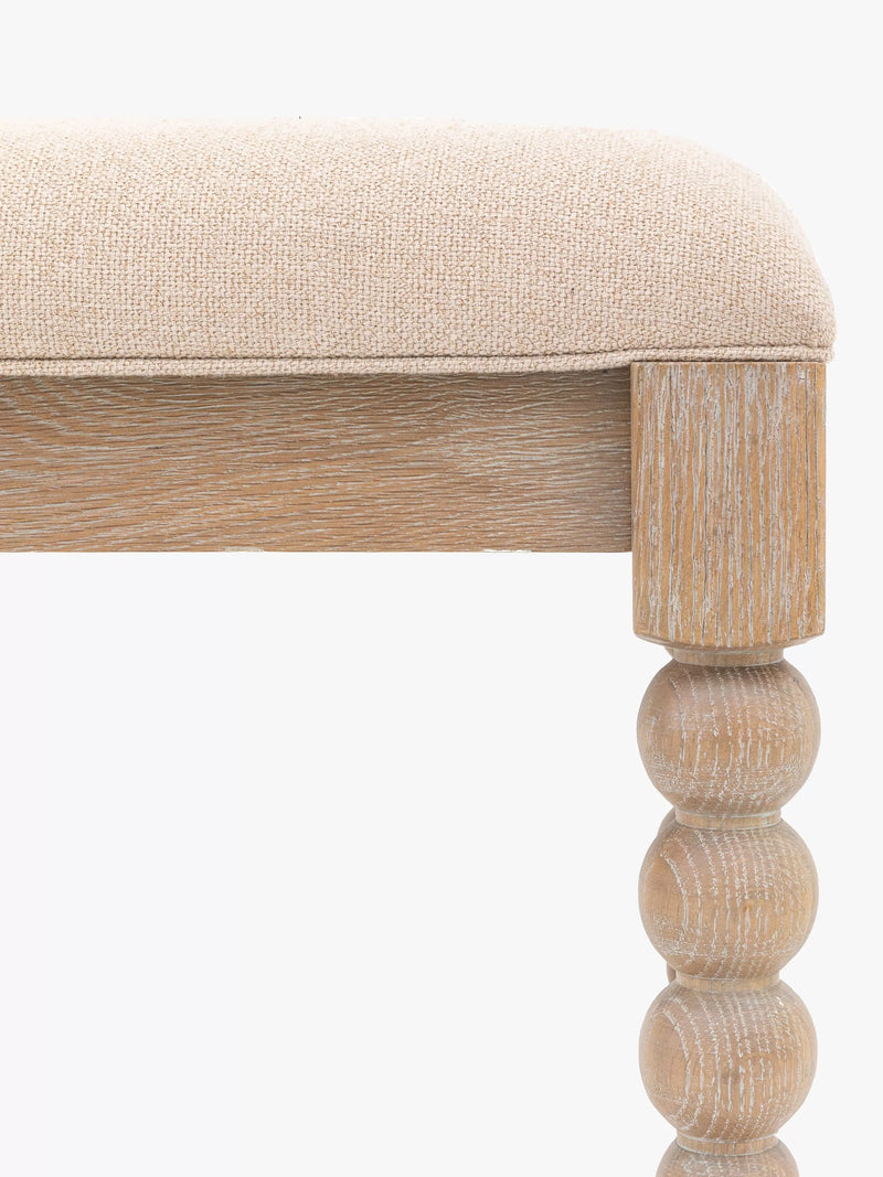 Gallery Direct Bessemer oak upholstered dining bench 145cm, UK version