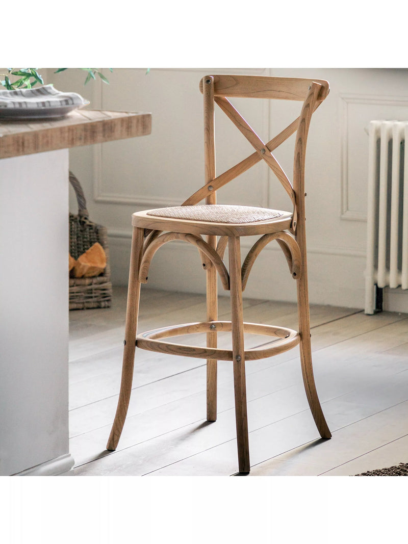 Gallery Direct Ocala bar stools set of two natural finish imported from the UK