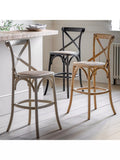 Gallery Direct Ocala bar stools set of two natural finish imported from the UK