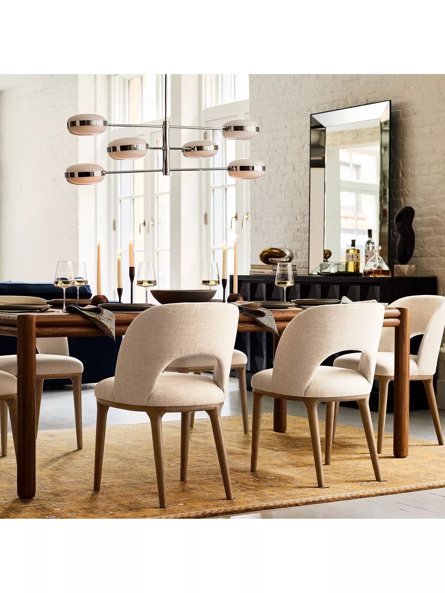 West Elm Boerum dining chair in sand burnt wax finish - British product