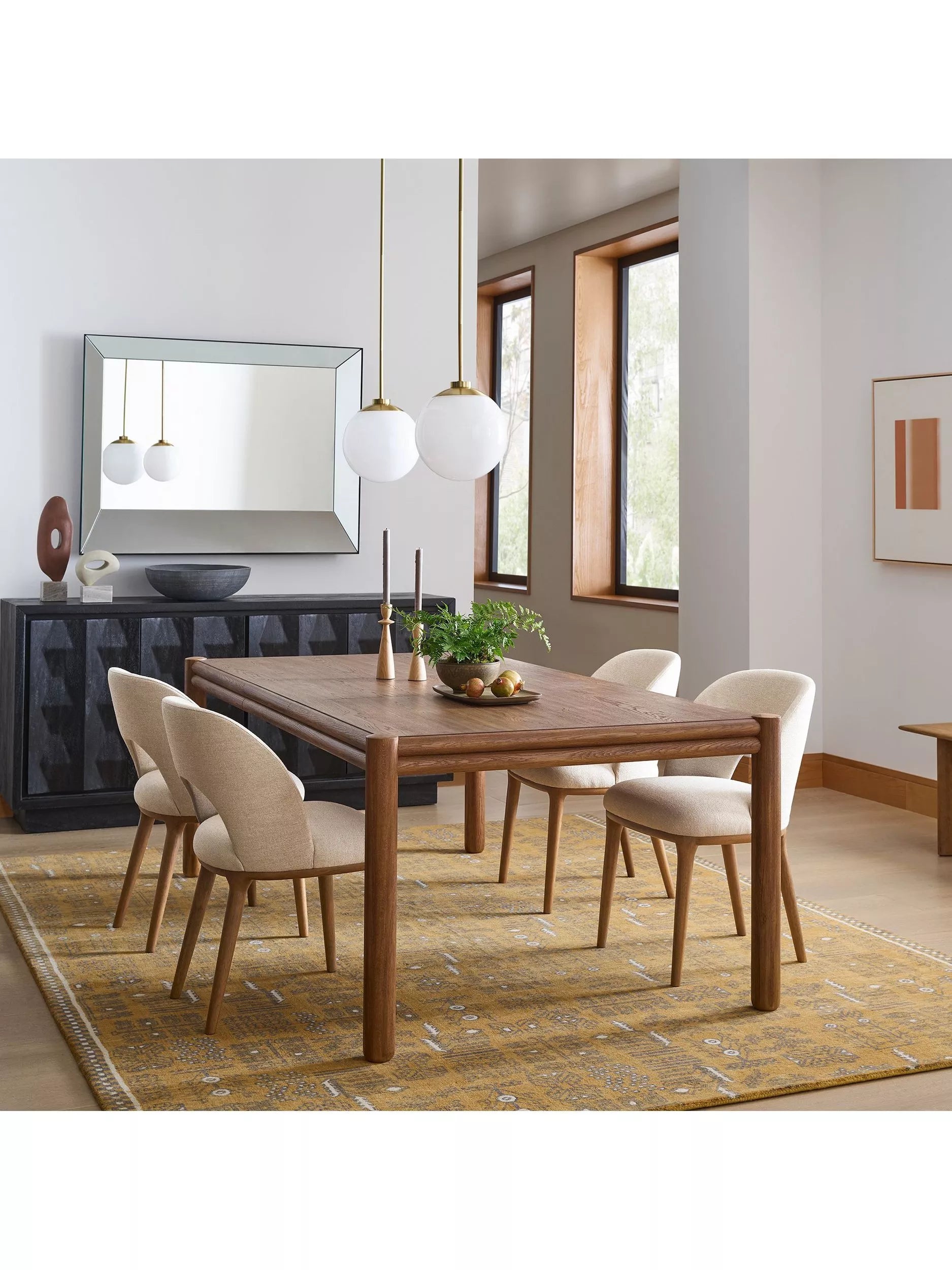 West Elm Boerum dining chair in sand burnt wax finish - British product