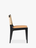 West Elm Dunham dining chair with leather and fabric - British product
