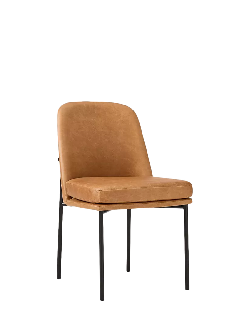 West Elm leather and metal dining chair Sesame (British brand)