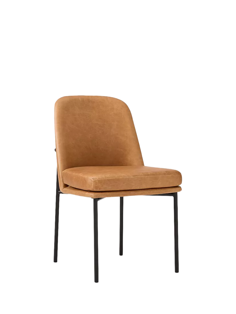 West Elm leather and metal dining chair Sesame (British brand)