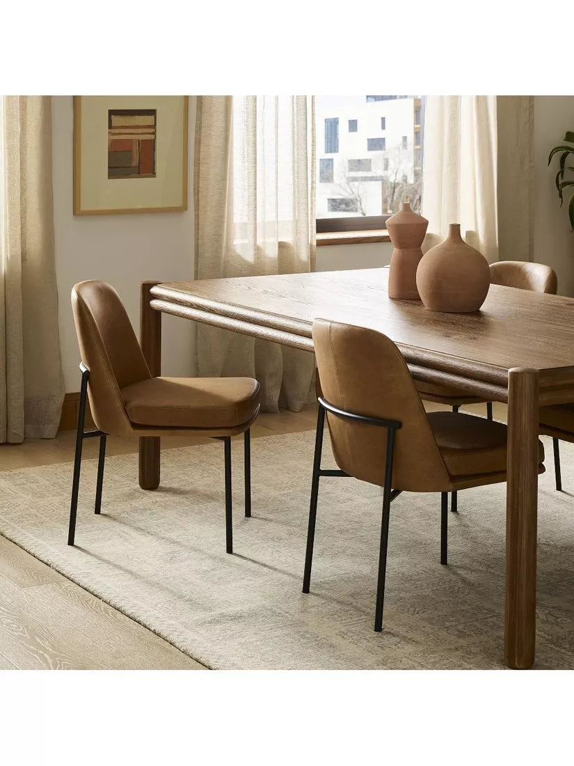 West Elm leather and metal dining chair Sesame (British brand)