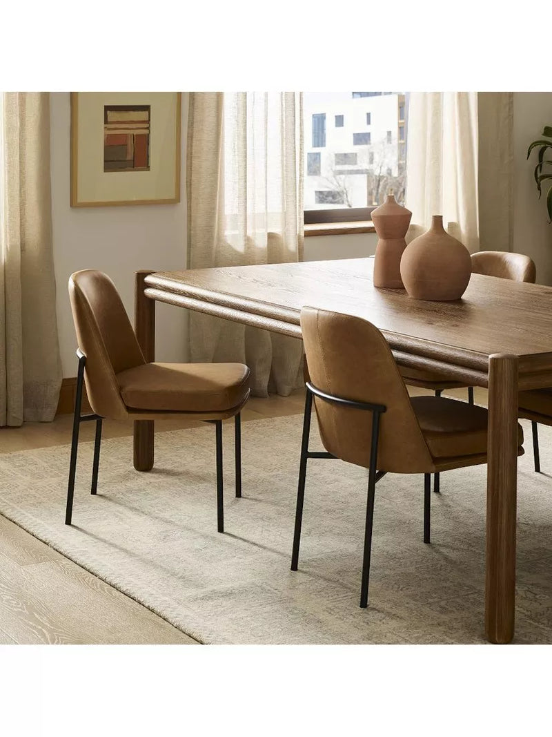 West Elm leather and metal dining chair Sesame (British brand)