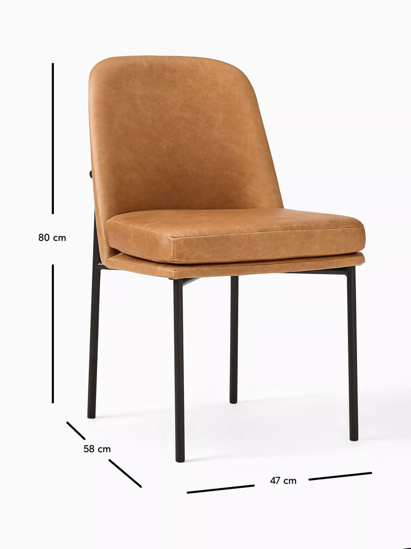West Elm leather and metal dining chair Sesame (British brand)