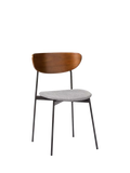 West Elm Modern Petal dining chair platinum with wood and iron frame - British product