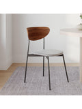 West Elm Modern Petal dining chair platinum with wood and iron frame - British product