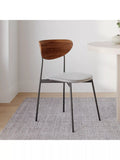 West Elm Modern Petal dining chair platinum with wood and iron frame - British product