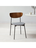 West Elm Modern Petal dining chair platinum with wood and iron frame - British product