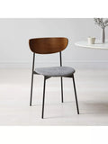 West Elm Modern Petal dining chair platinum with wood and iron frame - British product