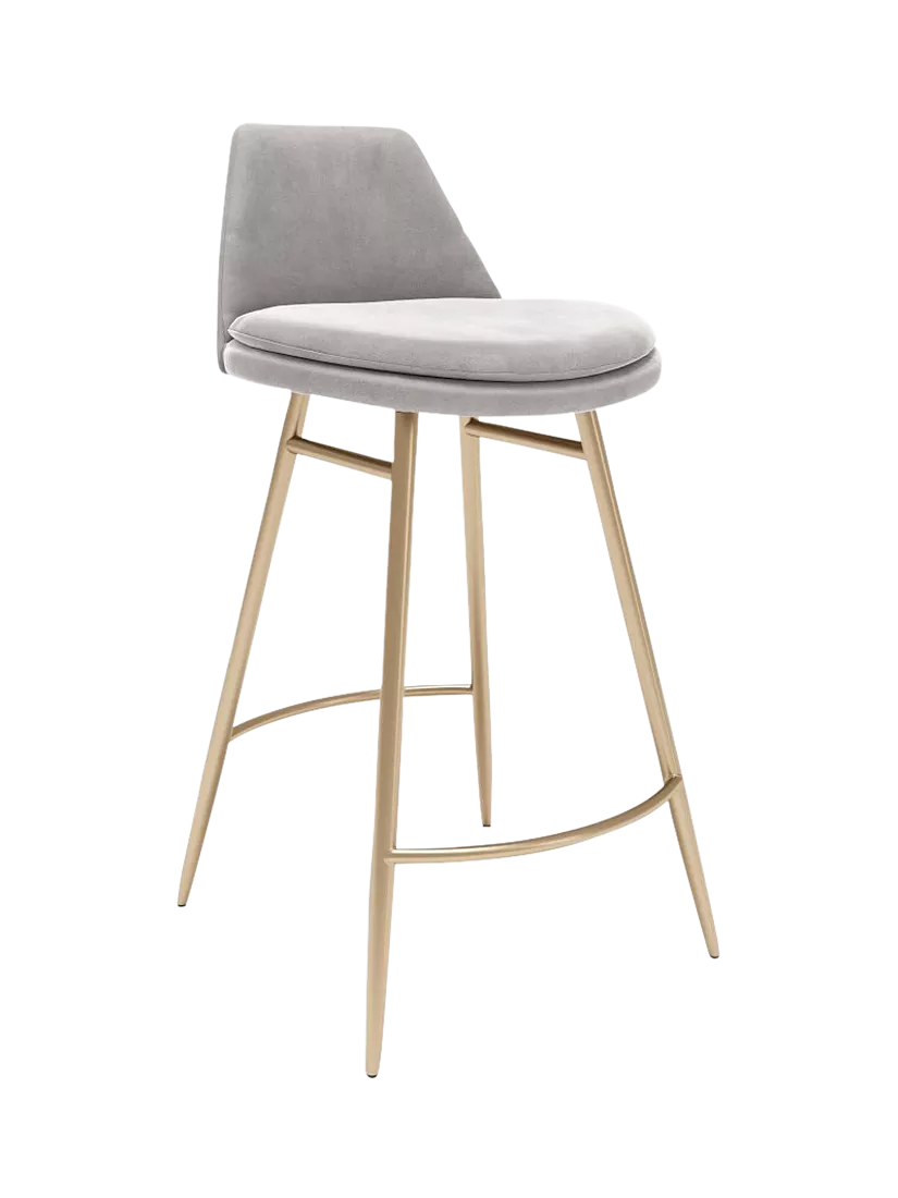 West Elm Finley bar stool Dune Light Bronze, imported from the UK