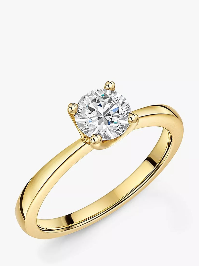 Jools by Jenny Brown Solitaire Round Cut Cubic Zirconia 6.25mm Ring, Gold