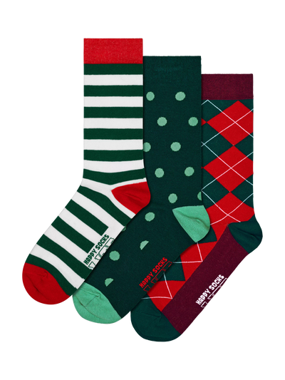 John Lewis Mehrfarbige Socken mit Argyle, Punkten und Streifen, 3er-Pack - Online bei McGrocer kaufen