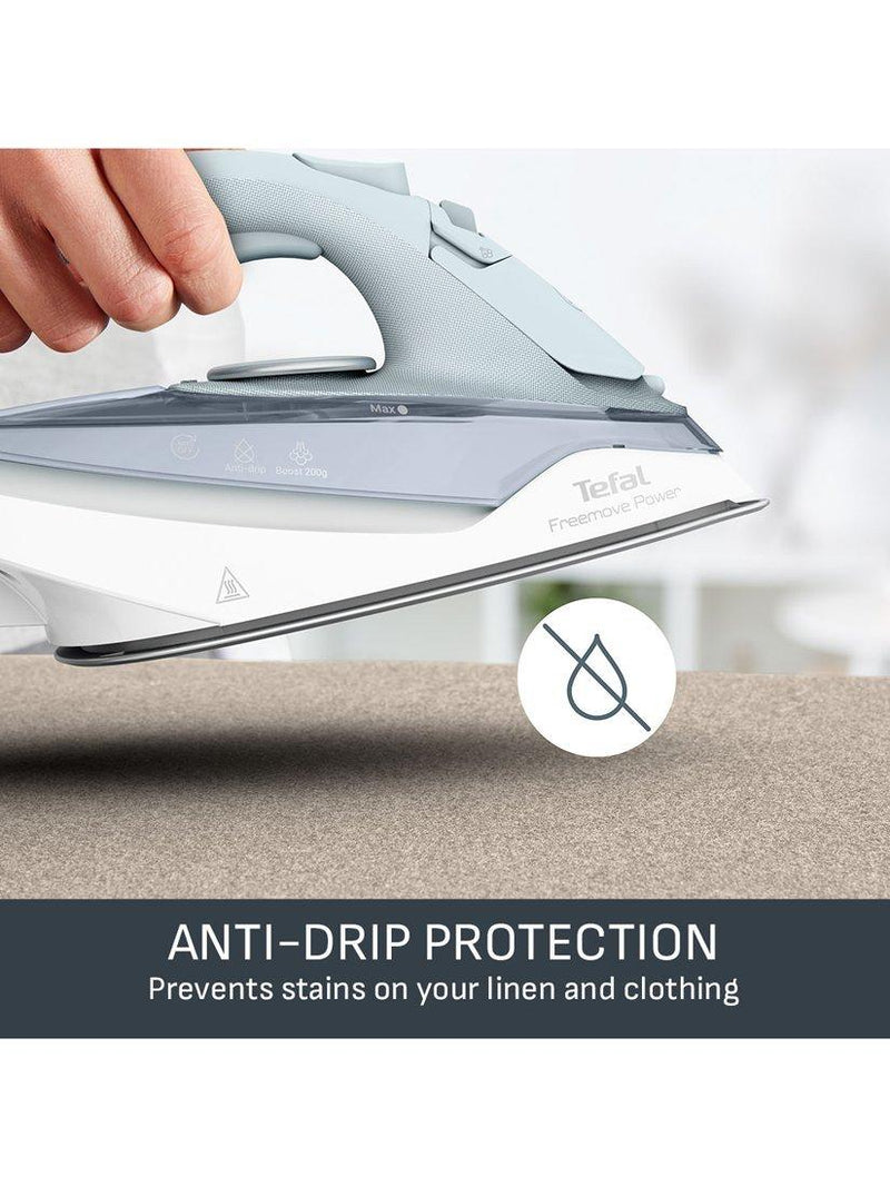 Tefal white blue cordless steam iron, imported from the UK