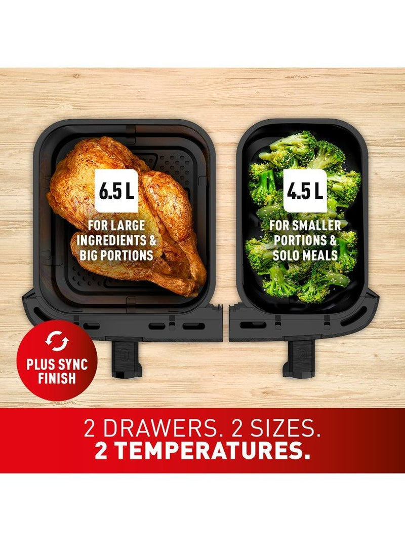 Tefal air fryer Dual Drawer XXL 11L, imported from the UK