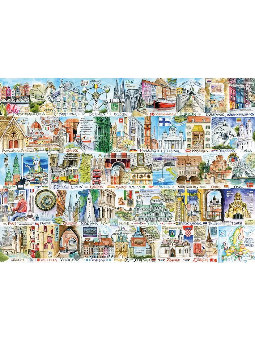 Gibsons Sights & Sounds of Europe jigsaw puzzle 1000 pieces, UK version