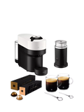 KRUPS white coffee machine with milk frother and mugs, imported from the UK