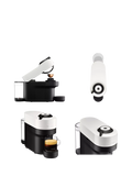 KRUPS white coffee machine with milk frother and mugs, imported from the UK