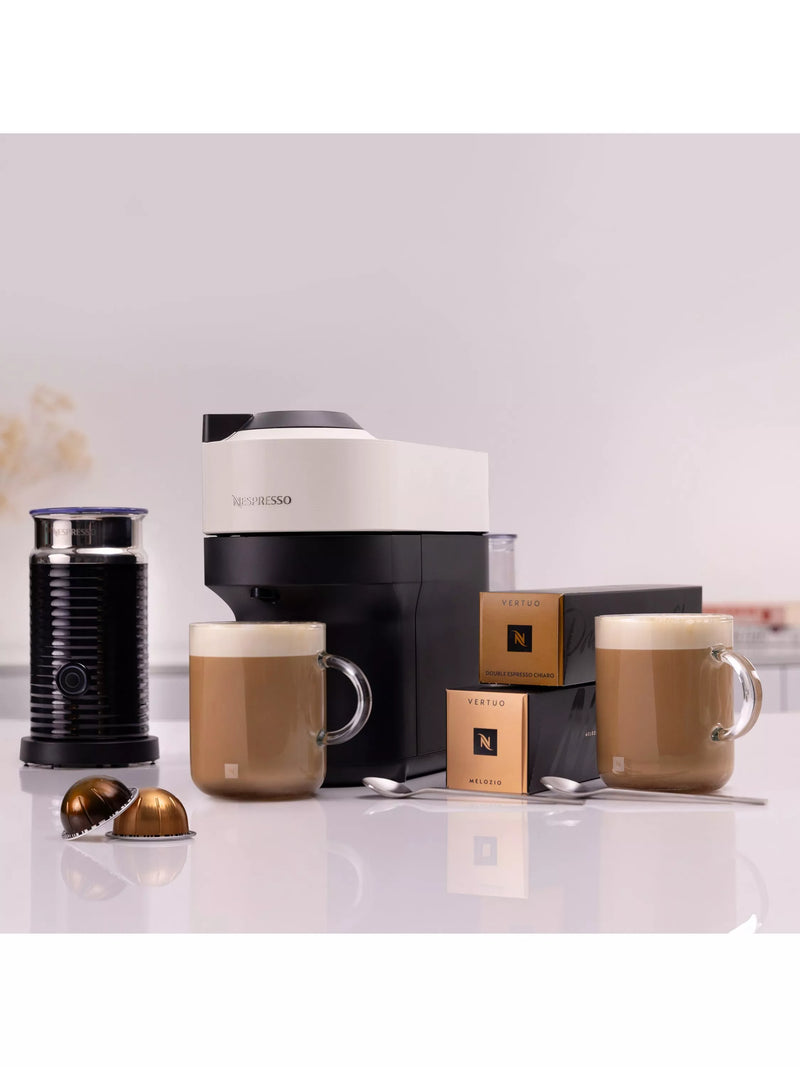 KRUPS white coffee machine with milk frother and mugs, imported from the UK