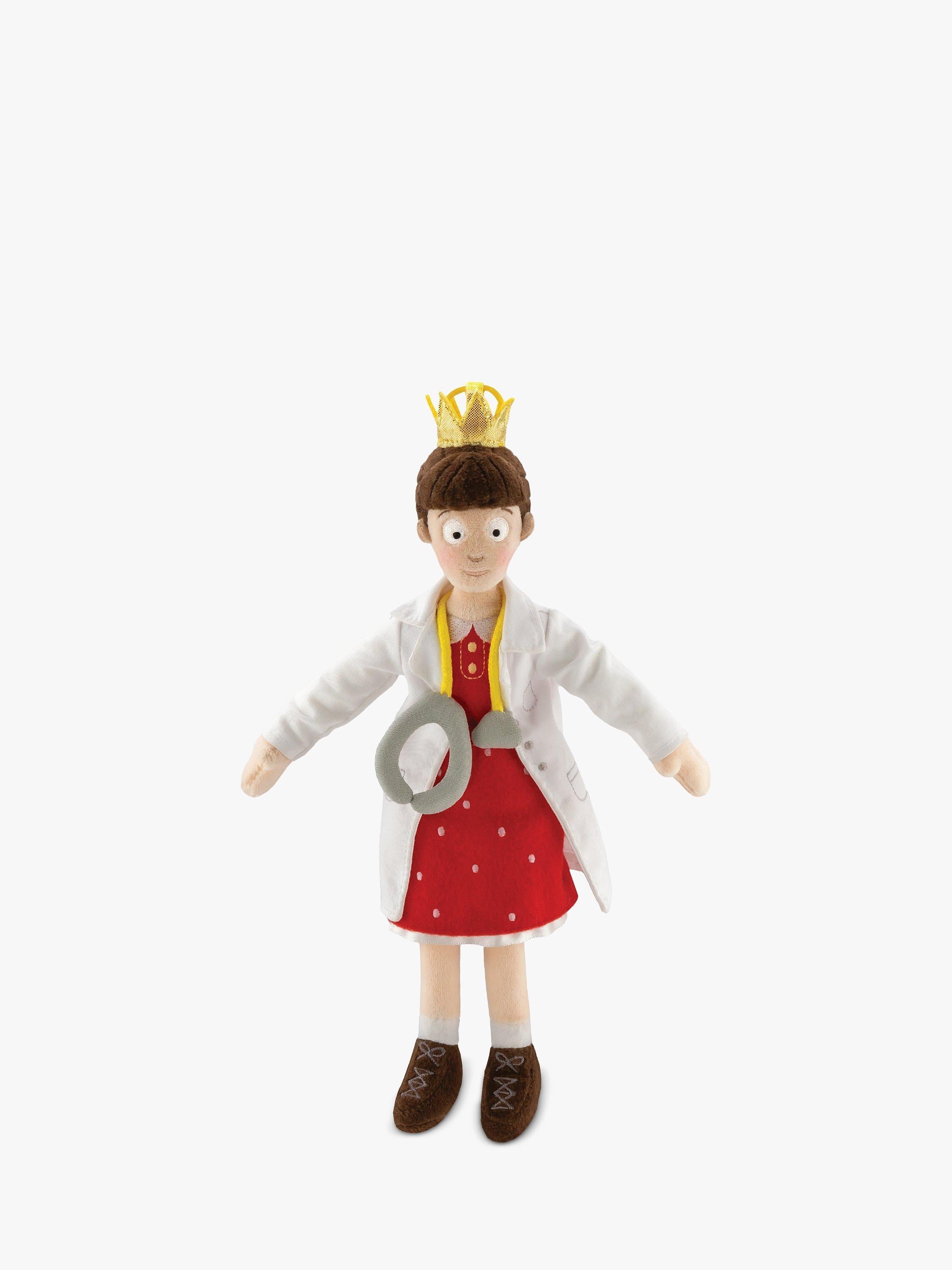 12-Inch Princess Pearl Plush Soft Toy with Crown and Stethoscope