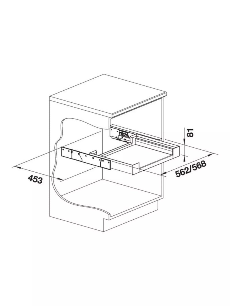 BLANCO flat drawer dark grey, imported from the UK