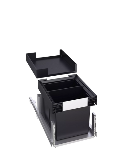 Poubelle de cuisine rétractable sous plan BLANCO SELECT II 40/2 John Lewis, gris foncé, 2 x 26L - Acheter en ligne chez McGrocer