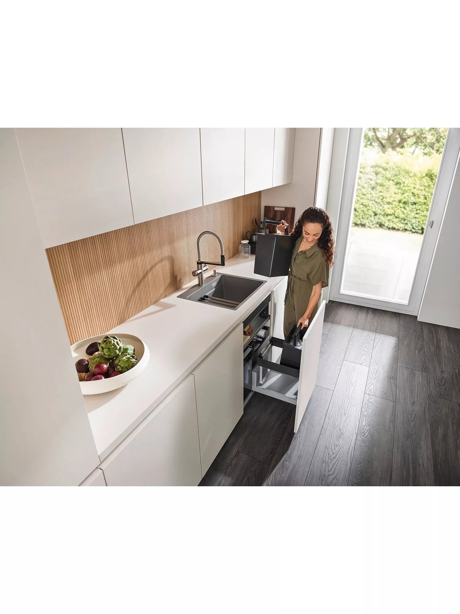 BLANCO under counter pull-out kitchen bin dark grey 2x26L - British product