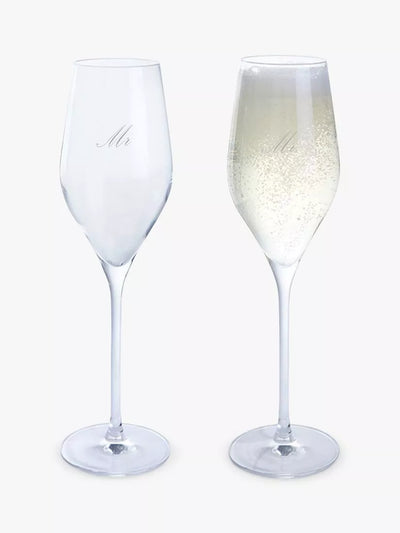 Set de 2 Flûtes à Prosecco en Verre Gravées M. et M. Dartington Crystal John Lewis 260ml – Acheter en ligne sur McGrocer