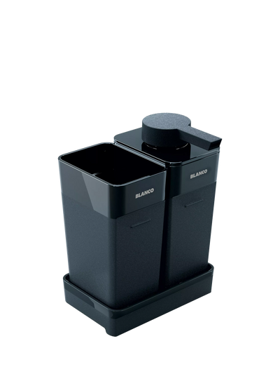 John Lewis BLANCO Kitchen Sink Organiser Set with Soap Dispenser, 3 Piece, Dark Grey- Buy online at McGrocer