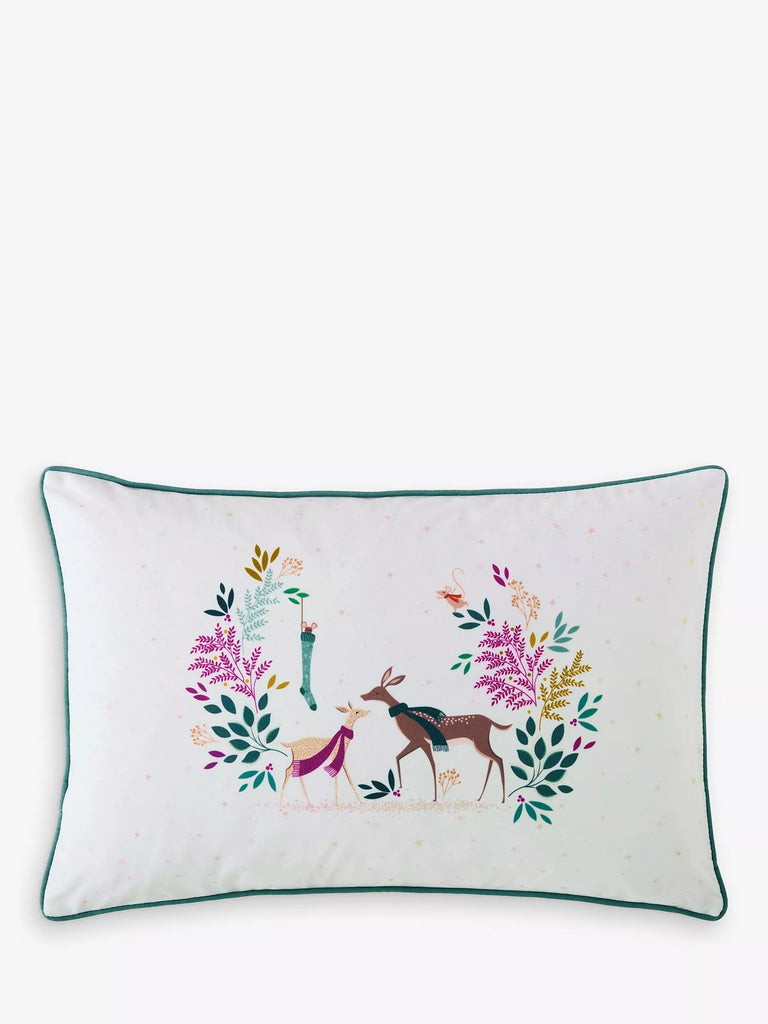 Sara Miller Woodland Tales Christmas Cushion, Deer