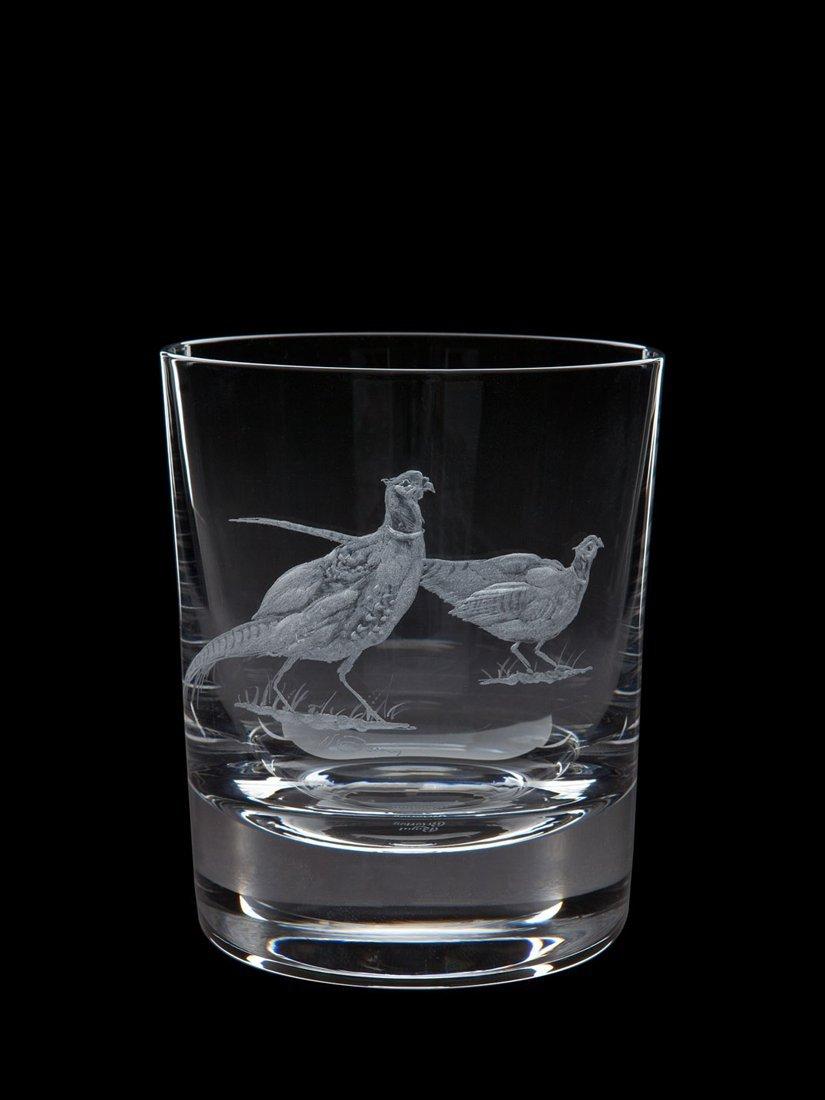 Dartington Crystal Pheasant Hand Engraved Whisky Tumbler 300ml - British product